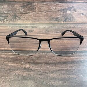 Ray-Ban RB 6335 2503 Matte Black Semi-Rimless Rectangular Eyeglasses 54-17-145